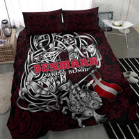 Denmark Viking Blood Bedding Set Nordic Runes and Shield of Ancestry in Tribal Knotwork