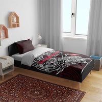 Denmark Viking Blood Bedding Set Nordic Runes and Shield of Ancestry in Tribal Knotwork