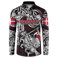 Personalized Denmark Viking Blood Button Sweatshirt Nordic Runes and Shield of Ancestry in Tribal Knotwork