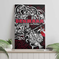 Denmark Viking Blood Canvas Wall Art Nordic Runes and Shield of Ancestry in Tribal Knotwork