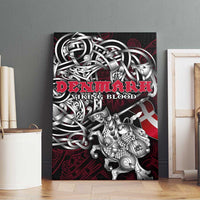 Denmark Viking Blood Canvas Wall Art Nordic Runes and Shield of Ancestry in Tribal Knotwork