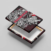 Denmark Viking Blood Canvas Wall Art Nordic Runes and Shield of Ancestry in Tribal Knotwork