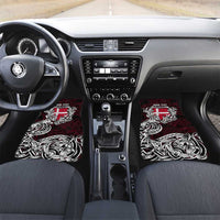 Denmark Viking Blood Car Mats Nordic Runes and Shield of Ancestry in Tribal Knotwork