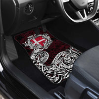 Denmark Viking Blood Car Mats Nordic Runes and Shield of Ancestry in Tribal Knotwork