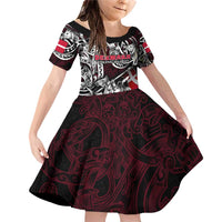 Personalized Denmark Viking Blood Family Matching Off Shoulder Short Dress and Hawaiian Shirt Nordic Runes and Shield of Ancestry in Tribal Knotwork