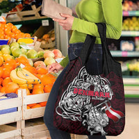 Denmark Viking Blood Grocery Bag Nordic Runes and Shield of Ancestry in Tribal Knotwork