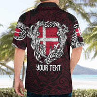 Personalized Denmark Viking Blood Hawaiian Shirt Nordic Runes and Shield of Ancestry in Tribal Knotwork