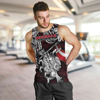 Personalized Denmark Viking Blood Men Tank Top Nordic Runes and Shield of Ancestry in Tribal Knotwork