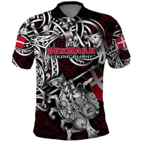 Personalized Denmark Viking Blood Polo Shirt Nordic Runes and Shield of Ancestry in Tribal Knotwork