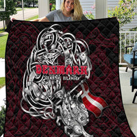 Denmark Viking Blood Quilt Nordic Runes and Shield of Ancestry in Tribal Knotwork