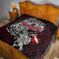 Denmark Viking Blood Quilt Nordic Runes and Shield of Ancestry in Tribal Knotwork