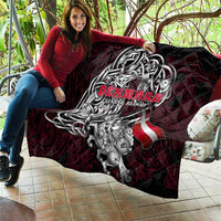 Denmark Viking Blood Quilt Nordic Runes and Shield of Ancestry in Tribal Knotwork