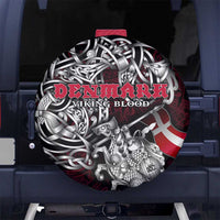 Denmark Viking Blood Spare Tire Cover Nordic Runes and Shield of Ancestry in Tribal Knotwork