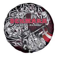 Denmark Viking Blood Spare Tire Cover Nordic Runes and Shield of Ancestry in Tribal Knotwork
