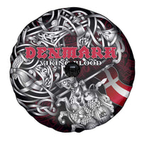 Denmark Viking Blood Spare Tire Cover Nordic Runes and Shield of Ancestry in Tribal Knotwork