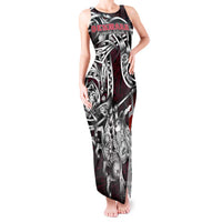 Personalized Denmark Viking Blood Tank Maxi Dress Nordic Runes and Shield of Ancestry in Tribal Knotwork