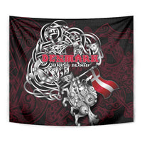 Denmark Viking Blood Tapestry Nordic Runes and Shield of Ancestry in Tribal Knotwork