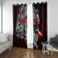 Denmark Viking Blood Window Curtain Nordic Runes and Shield of Ancestry in Tribal Knotwork