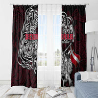 Denmark Viking Blood Window Curtain Nordic Runes and Shield of Ancestry in Tribal Knotwork