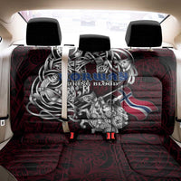 Norway Viking Blood Back Car Seat Cover Nordic Runes and Shield of Ancestry in Tribal Knotwork