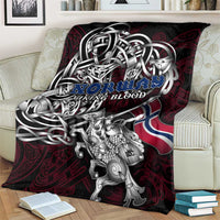 Norway Viking Blood Blanket Nordic Runes and Shield of Ancestry in Tribal Knotwork