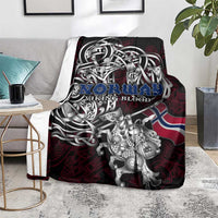 Norway Viking Blood Blanket Nordic Runes and Shield of Ancestry in Tribal Knotwork