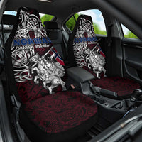Norway Viking Blood Car Seat Cover Nordic Runes and Shield of Ancestry in Tribal Knotwork