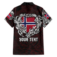 Personalized Norway Viking Blood Family Matching Long Sleeve Bodycon Dress and Hawaiian Shirt Nordic Runes and Shield of Ancestry in Tribal Knotwork