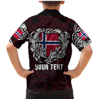 Personalized Norway Viking Blood Family Matching Mermaid Dress and Hawaiian Shirt Nordic Runes and Shield of Ancestry in Tribal Knotwork