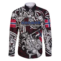 Personalized Norway Viking Blood Family Matching Puletasi and Hawaiian Shirt Nordic Runes and Shield of Ancestry in Tribal Knotwork