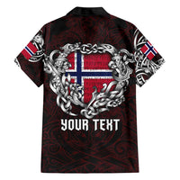 Personalized Norway Viking Blood Family Matching Short Sleeve Bodycon Dress and Hawaiian Shirt Nordic Runes and Shield of Ancestry in Tribal Knotwork