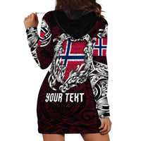 Personalized Norway Viking Blood Hoodie Dress Nordic Runes and Shield of Ancestry in Tribal Knotwork