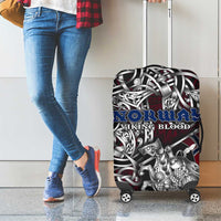 Norway Viking Blood Luggage Cover Nordic Runes and Shield of Ancestry in Tribal Knotwork