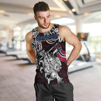 Personalized Norway Viking Blood Men Tank Top Nordic Runes and Shield of Ancestry in Tribal Knotwork