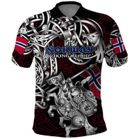 Personalized Norway Viking Blood Polo Shirt Nordic Runes and Shield of Ancestry in Tribal Knotwork