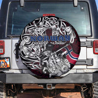 Norway Viking Blood Spare Tire Cover Nordic Runes and Shield of Ancestry in Tribal Knotwork