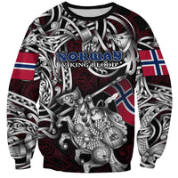 Personalized Norway Viking Blood Sweatshirt Nordic Runes and Shield of Ancestry in Tribal Knotwork