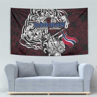 Norway Viking Blood Tapestry Nordic Runes and Shield of Ancestry in Tribal Knotwork