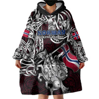 Personalized Norway Viking Blood Wearable Blanket Hoodie Nordic Runes and Shield of Ancestry in Tribal Knotwork
