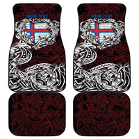 Faroe Islands Viking Blood Car Mats Nordic Runes and Shield of Ancestry in Tribal Knotwork