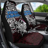Faroe Islands Viking Blood Car Seat Cover Nordic Runes and Shield of Ancestry in Tribal Knotwork