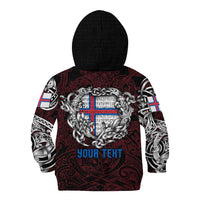 Personalized Faroe Islands Viking Blood Kid Hoodie Nordic Runes and Shield of Ancestry in Tribal Knotwork