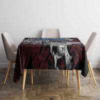 Faroe Islands Viking Blood Tablecloth Nordic Runes and Shield of Ancestry in Tribal Knotwork