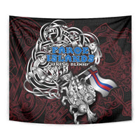 Faroe Islands Viking Blood Tapestry Nordic Runes and Shield of Ancestry in Tribal Knotwork
