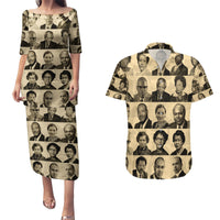 Civil Rights Leaders Couples Matching Puletasi Dress and Hawaiian Shirt African-American - Wonder Print Shop