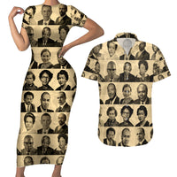Civil Rights Leaders Couples Matching Short Sleeve Bodycon Dress and Hawaiian Shirt African-American - Wonder Print Shop