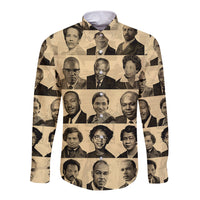 Civil Rights Leaders Long Sleeve Button Shirt African-American - Wonder Print Shop