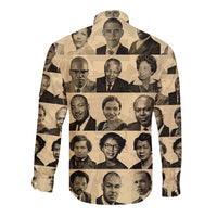 Civil Rights Leaders Long Sleeve Button Shirt African-American - Wonder Print Shop