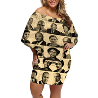 Civil Rights Leaders Off Shoulder Short Dress African-American - Wonder Print Shop