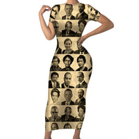 Civil Rights Leaders Short Sleeve Bodycon Dress African-American - Wonder Print Shop